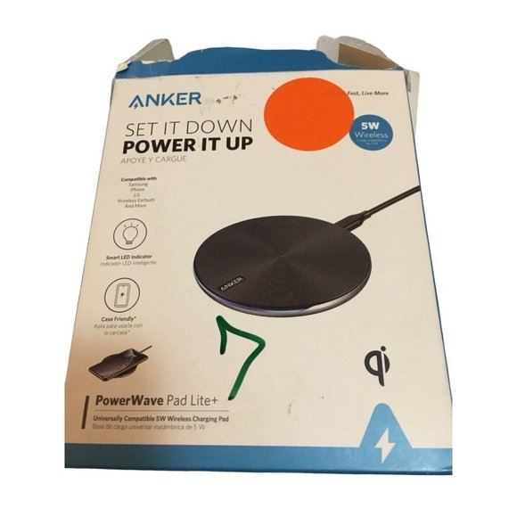 Anker Power Wave Charging Pad Lite+ Wireless Black Set It Down Power New